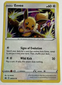 Eevee SWSH118 Holo Promo Sword & Shield Promo Pokemon Holo Near Mint - Image 1