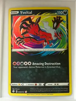 Yveltal 046/072 Amazing Rare Shining Fates Pokemon Near Mint - Image 1