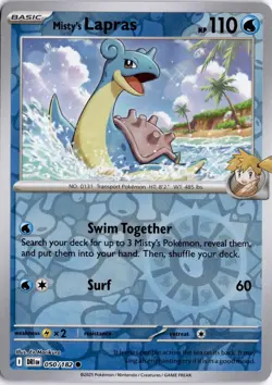 Misty's Lapras 050/182 SV10: Destined Rivals Pokemon Card TCG - Image 1