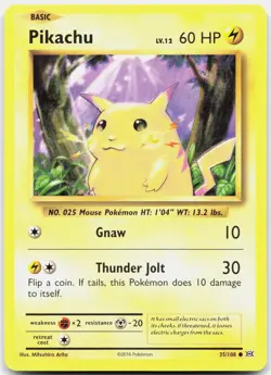 Pikachu 35/108 Common Evolutions Pokemon Near Mint - Image 1