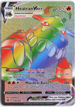 Heatran VMAX 191/189 Rainbow Rare Astral Radiance Pokemon NM - Image 1