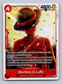 Monkey.D.Luffy OP12-015 Super Rare Legacy of the Master One Piece Foil NM - Image 1