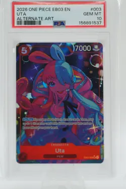 2026 ONE PIECE EB03-EXTRA BOOSTER ALTERNATE ART #003 UTA PSA 10 - Image 2