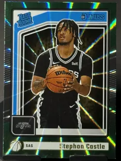 2024-25 Panini Donruss - Rated Rookie Stephon Castle #244 Holo Green Laser (RC) - Image 1
