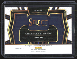 2025 Panini Select Baseball Chandler Simpson RC Auto Silver Holo Prizm Rays - Image 2