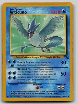 Pokemon TCG Articuno 17 Fossil 17/62 Unlimited LP - Image 1