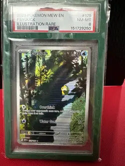 Pokemon TCG Psyduck 175/165 SV 151 Illustration Rare Holo English PSA 8 - Image 1