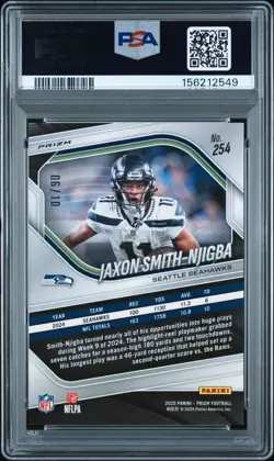 2025 PANINI PRIZM JAXON SMITH-NJIGBA GOLD CHOICE /10 PSA 10 #254 SEAHAWKS - Image 2