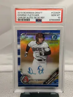 2019 Bowman Chrome Dominic Fletcher 1st Bowman Auto Blue Refractor /150 PSA 10 - Image 1
