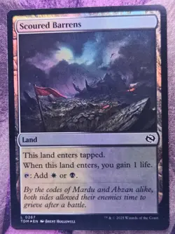 Scoured Barrens 267 Land Tarkir: Dragonstorm Magic: The Gathering Foil Near Mint - Image 1
