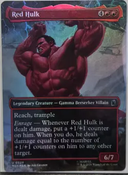 Magic: The Gathering Red Hulk (Borderless) 329 Marvel Super Heroes Foil - Image 1