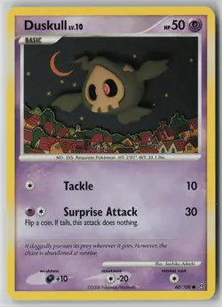 Duskull 60/100 Pokemon TCG Stormfront Card Lightly Played (LP) 1 - Image 1