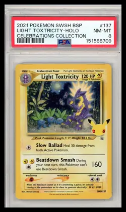 2021 Pokemon Light Toxricity #137 Celebrations PSA 8 - Image 1