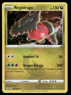 Pokemon Cards Regidrago 124/203 Evolving Skies Holo Rare NM - Image 1