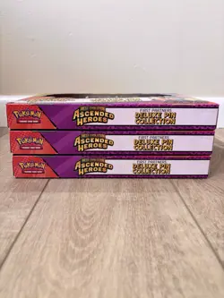 Pokemon TCG Mega Evolution Ascended Heroes Deluxe Pin Collection 3 Boxes - Image 5