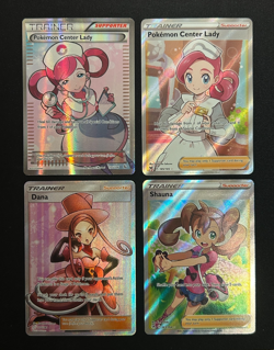 POKEMON TCG - TRAINER (4) CARD LOT - POKEMON CENTER LADY / DANA / SHAUNA - Image 1