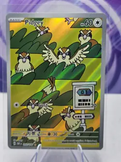 Pidgey 207/197 2023 Pokemon SV03: Obsidian Flames Illustration Rare Holo NM - Image 1