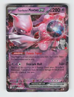 Team Rocket's Mewtwo ex 079/217 Holo Double Rare Ascended Heroes Pokemon 2026 NM - Image 1