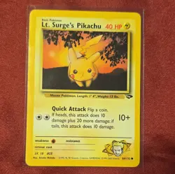 Wizards of the Coast Lt. Surge's Pikachu 84/132 Gym Heroes 40 HP English - Image 1