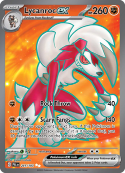 Lycanroc ex 241/193 Ultra Rare Paldea Evolved Pokemon Holo Near Mint - Image 1