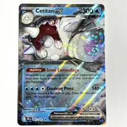 Cetitan ex 065/182 Double Rare Holo Card SV10: Destined Rivals Pokemon TCG NM - Image 1