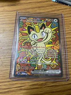 Meowth ex sir full art 121/088 Me03: Perfect Order Holo! Pokemon - Image 1