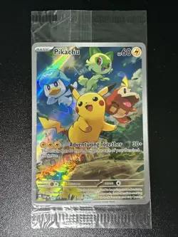 Pokemon TCG Pikachu 027 Promo Holo Black Star Paldea Evolved, Sealed - Image 1