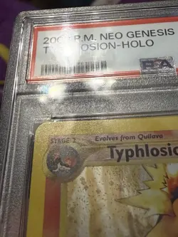 2000 POKEMON NEO GENESIS #17 TYPHLOSION-HOLO PSA 7 - Image 4
