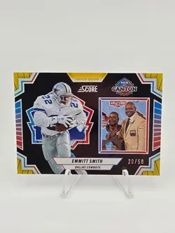 2025 Panini Score Dallas Cowboys Emmitt Smith Men Of Canton Gold Zone /50 - Image 1