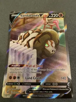 Sandaconda V 252/264 ALT ART Fusion Strike HOLO NM Pokemon Card - Image 1