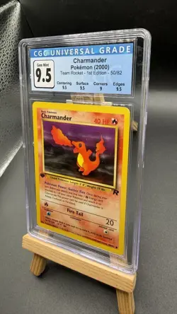 Pokemon TCG Team Rocket Charmander 1st Edition Card 50/82 WOTC Vintage CGC 9.5 - Image 2