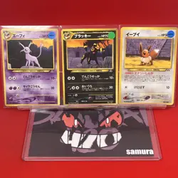 3set!! EX~NM-) Pokemon Card Old-Back Era Eevee Evo. Set Japanese Espeon Umbreon - Image 1