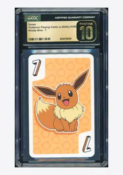 Pokemon CGC10 PRISTINE Eevee c.2020s Ninety-Nine-7 Playing Card Korean - Image 1