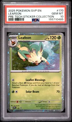 Pokemon Prismatic Evolutions Leafeon Tech Sticker Collection Promo 170 PSA 10 - Image 1