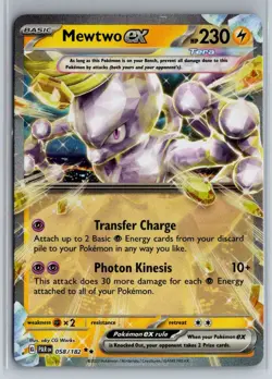 Mewtwo ex 058/182 Double Rare Paradox Rift Pokemon Holo Near Mint - Image 1