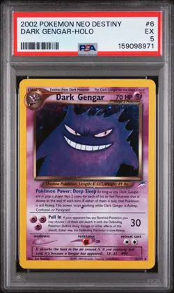 2002 POKEMON NEO DESTINY #6 DARK GENGAR-HOLO PSA 5 - Image 1