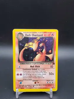 Dark Charizard 4/82 Team Rocket Holo Unlimited DMG Pokemon Card - Image 1