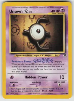 Unown [E] 67/75 Common Neo Discovery Pokemon Unlimited Moderately Played - Image 1