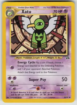 Xatu 52/75 Uncommon Neo Discovery Pokemon Unlimited Moderately Played - Image 1