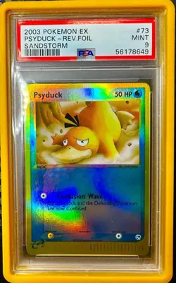 Psyduck 73/100 Sandstorm Reverse Holo Pokemon 2003 PSA 9 - Image 1