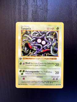 Vintage Tangela 66/102 1st First Edition Shadowless Base Set Pokemon Card WOTC - Image 1