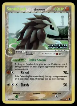 POKEMON SANDSLASH Δ DELTA SPECIES 27/113 R REVERSE HOLO NM/M - Image 1