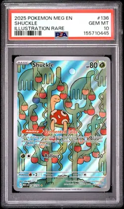 2025 Pokemon TCG Mega Evolutions Shuckle Illustration Rare 136/132 PSA 10 - Image 1