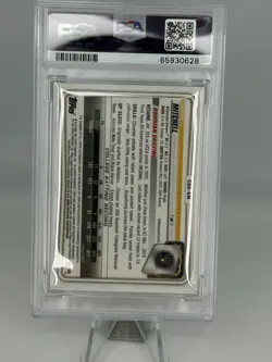 2020 1st Bowman Chrome Draft Garrett Mitchell Red Auto /5 PSA9 Brewers - Image 2