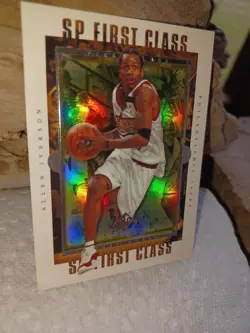 Allen Iverson SP FIRST CLASS Authentic Sixers 1999-2000 card. - Image 1