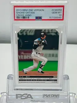 SHOHEI OHTANI 2013BBM 2ND VERSION CROSS WIND #CW058 PSA10!GEMMINT!ROOKIE CARD! - Image 5