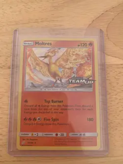 Pokemon TCG - Moltres 19/181 Sun & Moon Team Up Stamped Holo Promo - Image 1