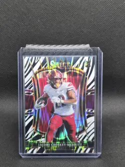 2025 Panini Select #188 Jacory Croskey-Merritt Zebra Prizm Shock - Image 1
