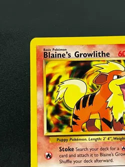 Blaine's Growlithe 62/132 - Gym Challenge Vintage Pokemon TCG Card LP - Image 5