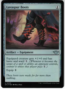 Lavaspur Boots U Outlaws of Thunder Junction OTJ Foil 243 MTG LP - Image 1